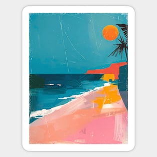 peach fuzz beach summer time serenity Sticker